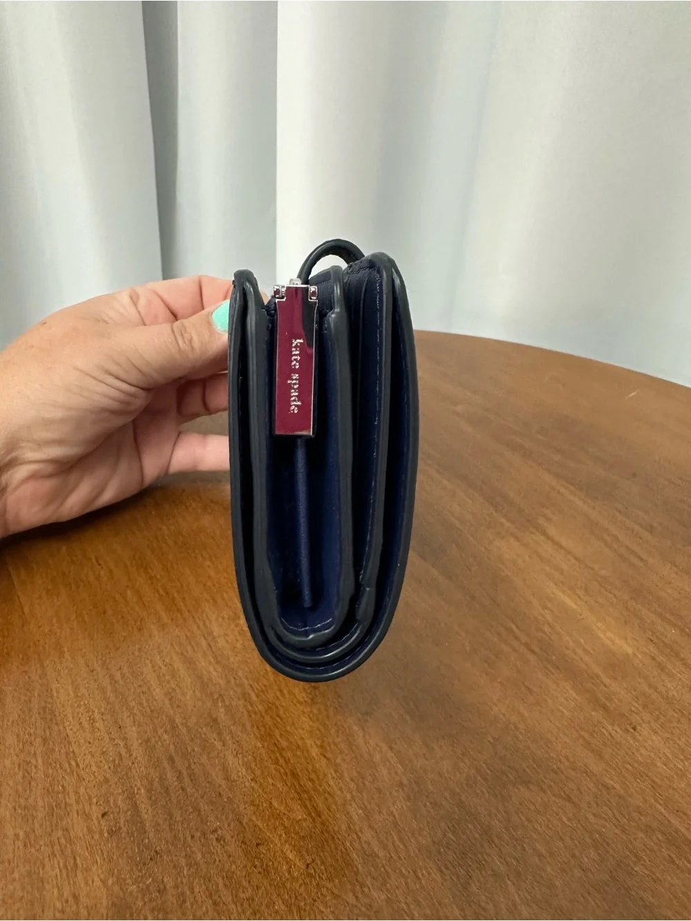 kate spade Madison bifold navy compact wallet